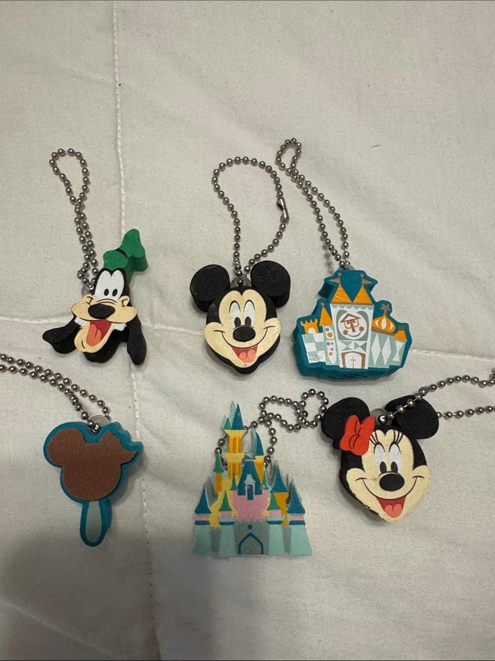Disney Disneyland set of foam keychains NWOT